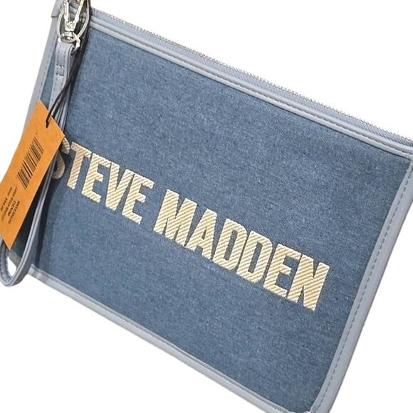 Steve Madden Denim Large Pouch Wristlet